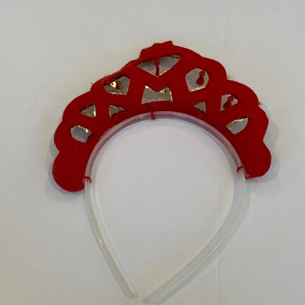 Red and Gold Sequin Girl’s Child’s Tiara Costume Headband